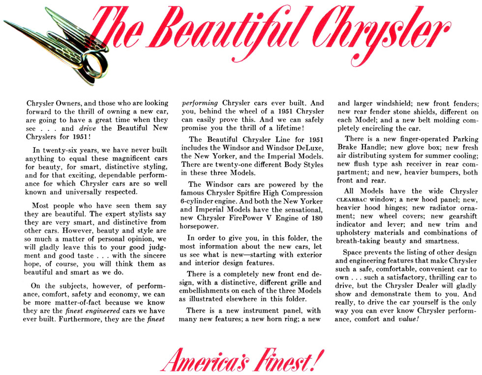 1951 Chrysler Brochure Page 5